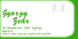 gyorgy zehr business card