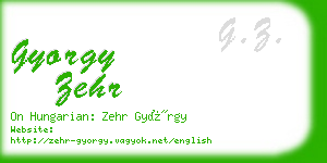 gyorgy zehr business card